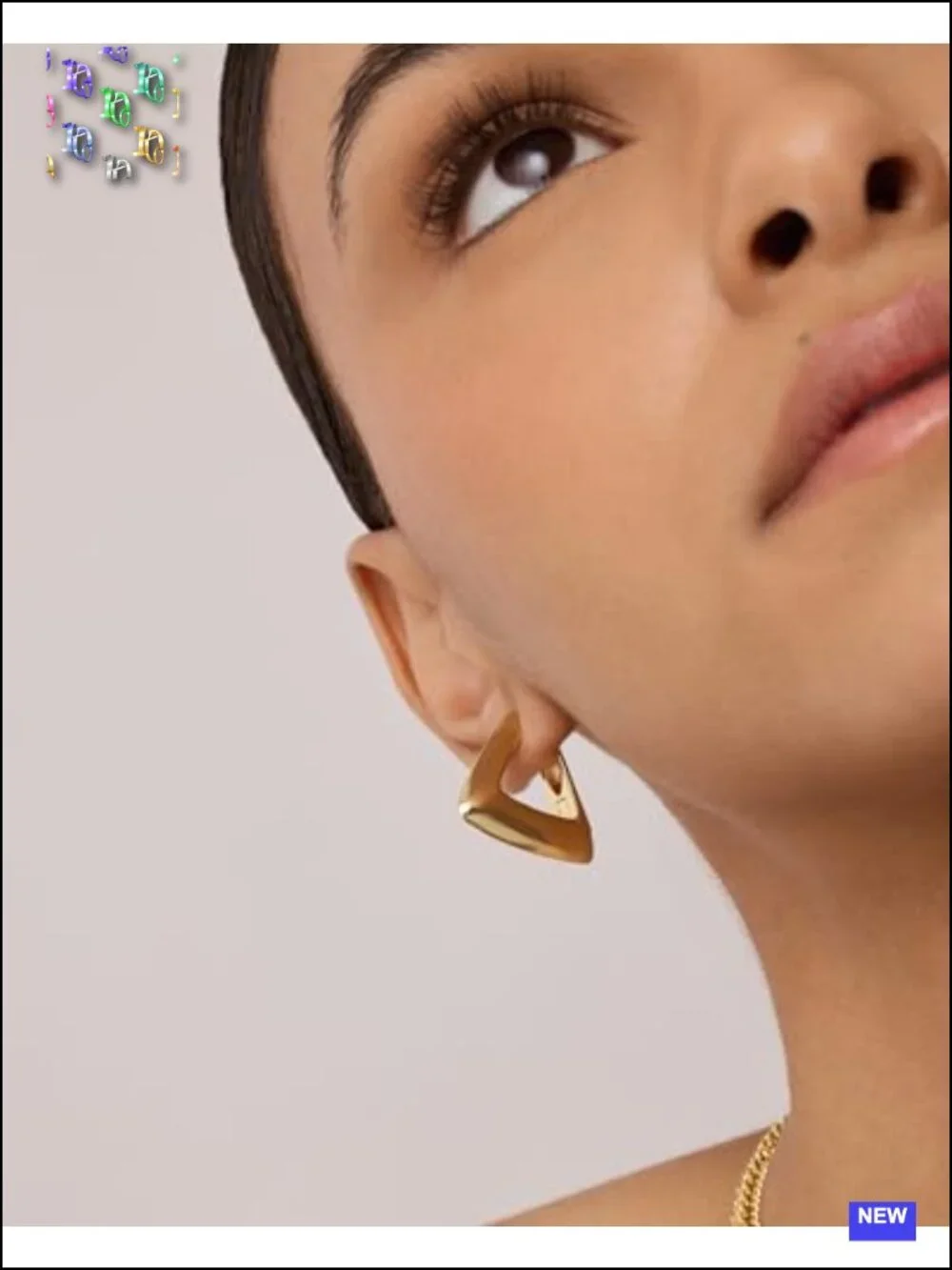 14K Gold Plated 925 Sterling Silver Geometric Hoop Earrings for Women